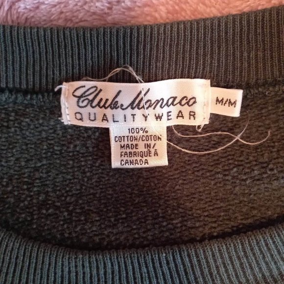 Vintage Forest Green Club Monaco Heritage Crest Sweatshirt - Size Medium - Picture 4 of 11